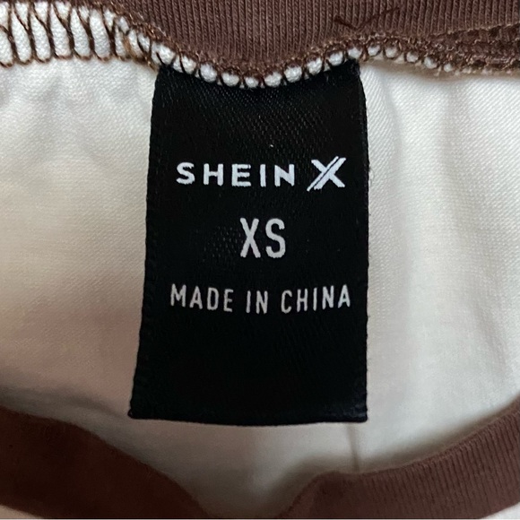 Brown and white Y2K SHEIN crop top XS - Picture 3 of 3